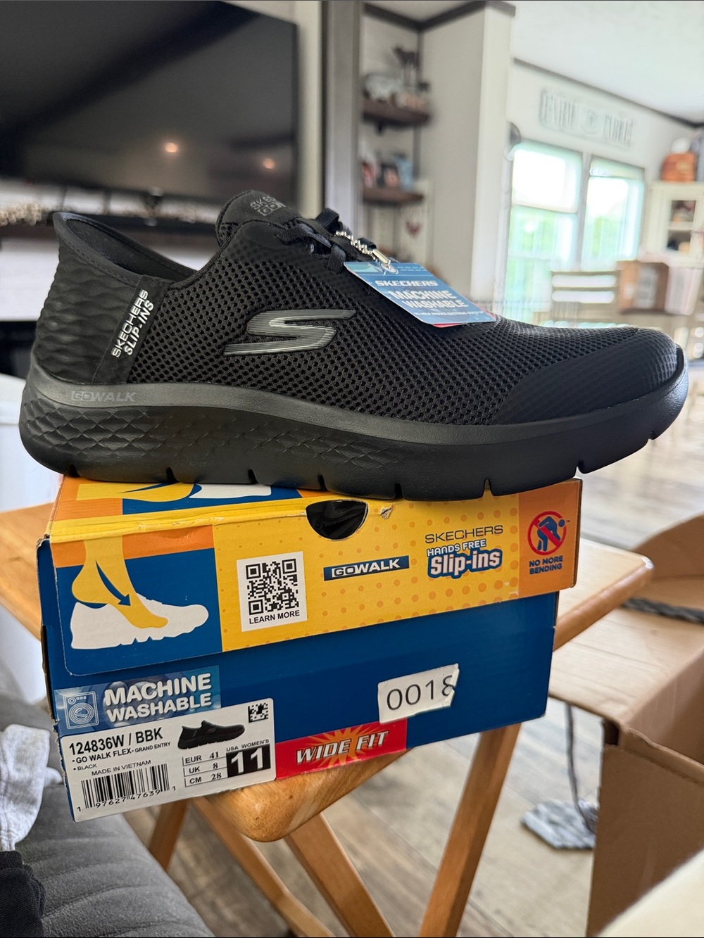 Skechers Black GOwalk Slip-In Mesh Sneaker